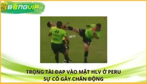 Trọng tài đạp vào mặt HLV ở Peru